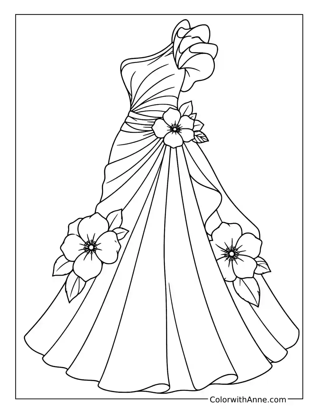 Fashion Runway Dress coloring page