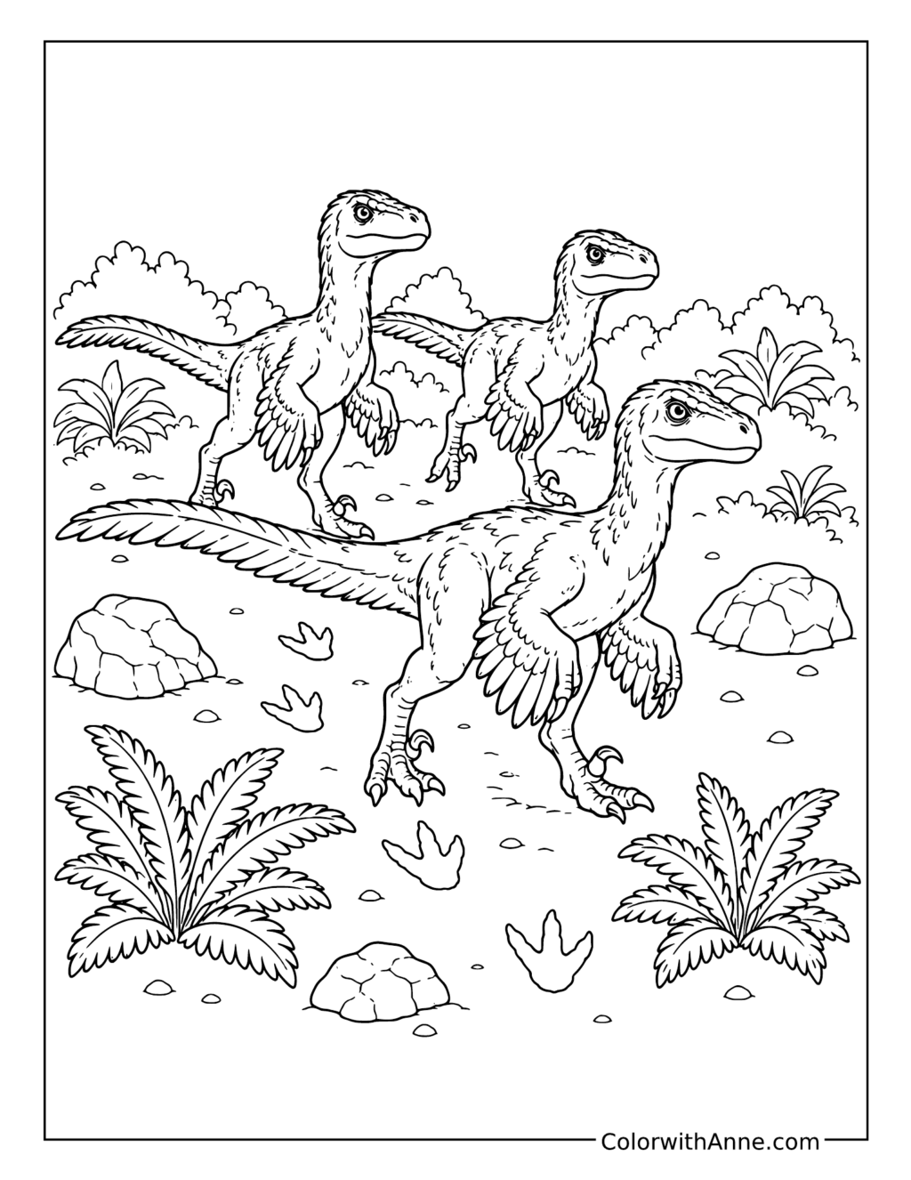 Feathered Raptor Pack coloring page