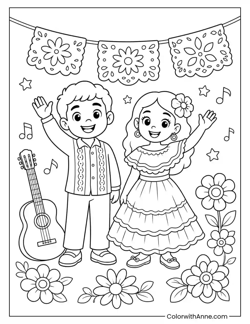 Festive Children's Heritage coloring page