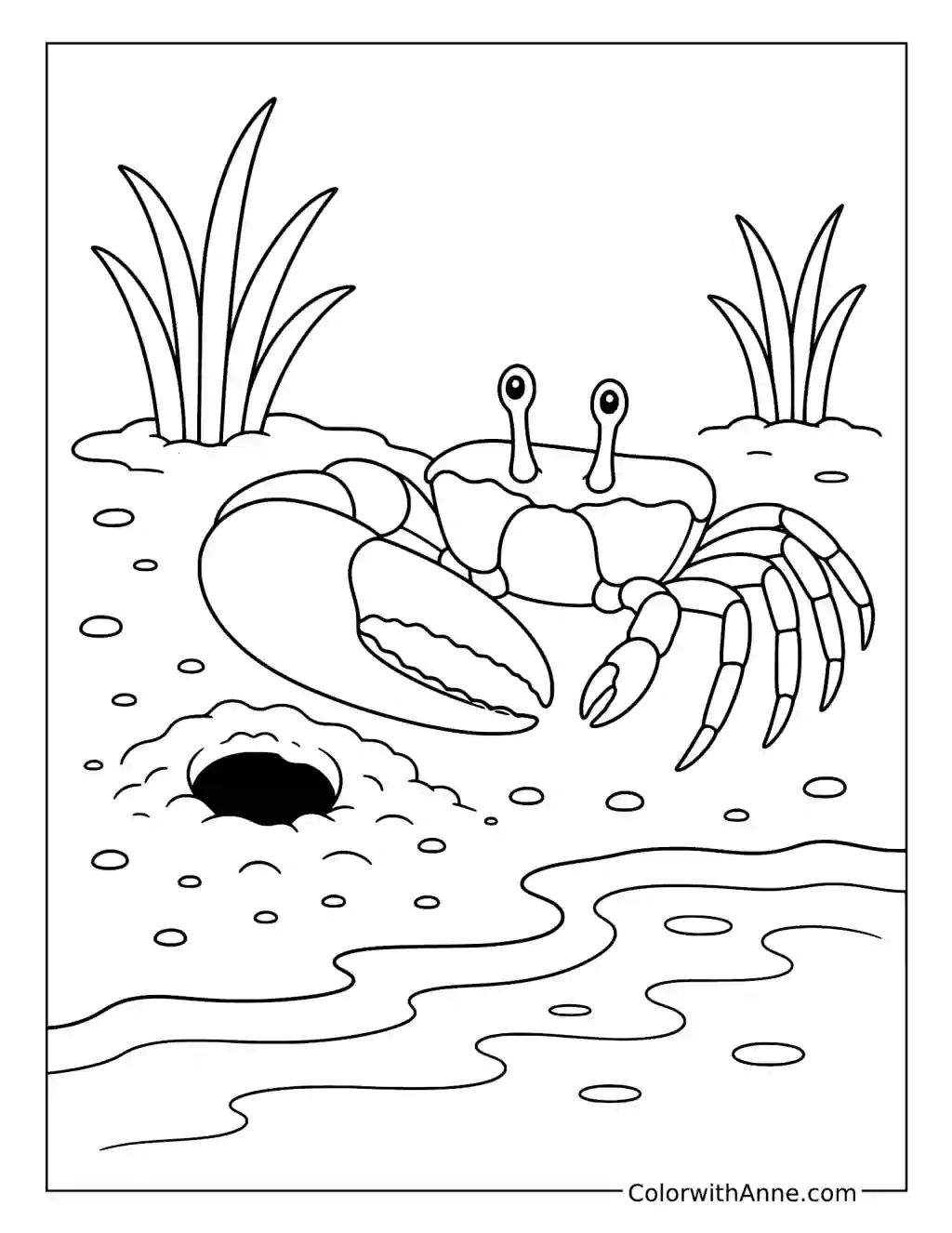 Fiddler Crab with One Large Claw coloring page