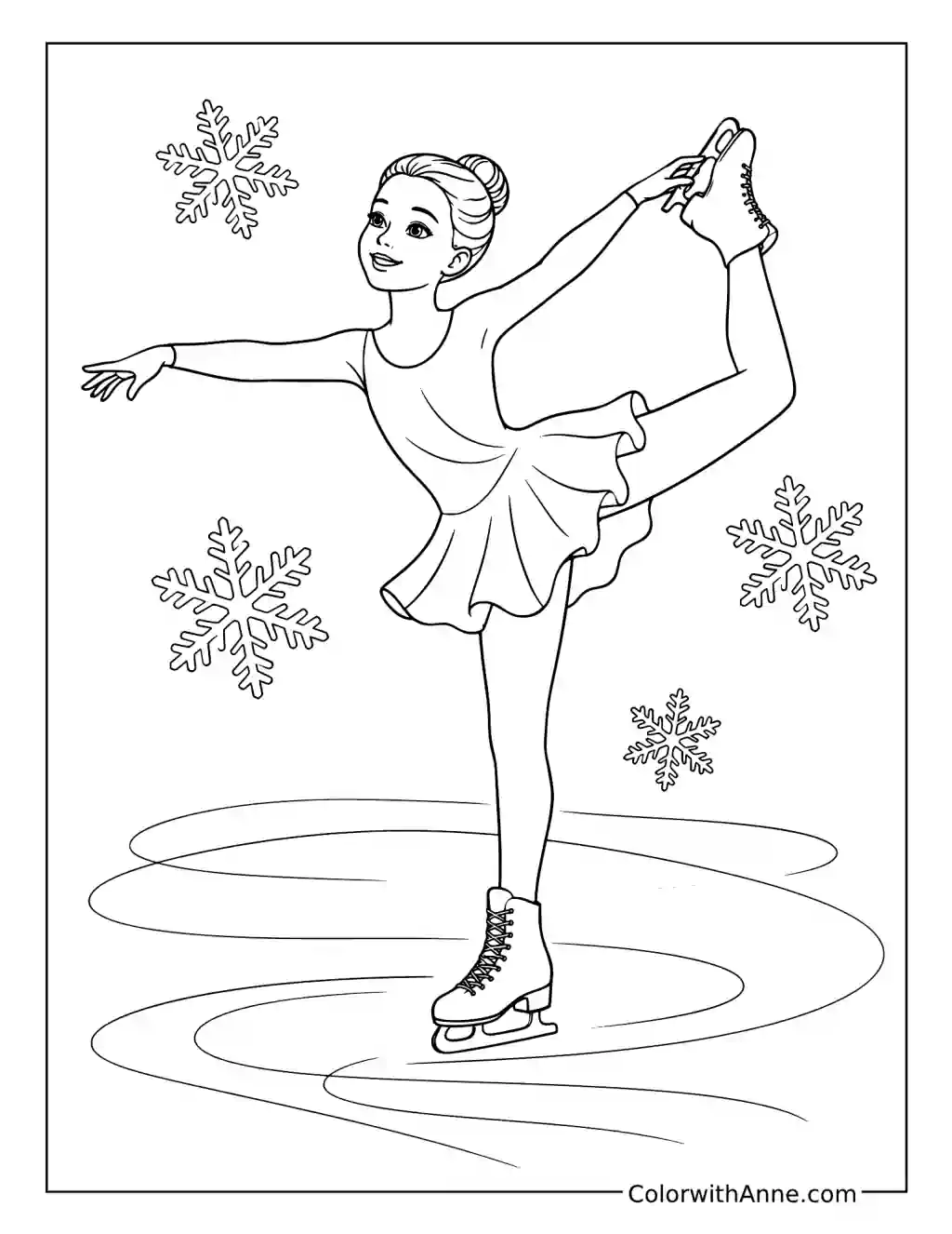Figure Skating Spin coloring page
