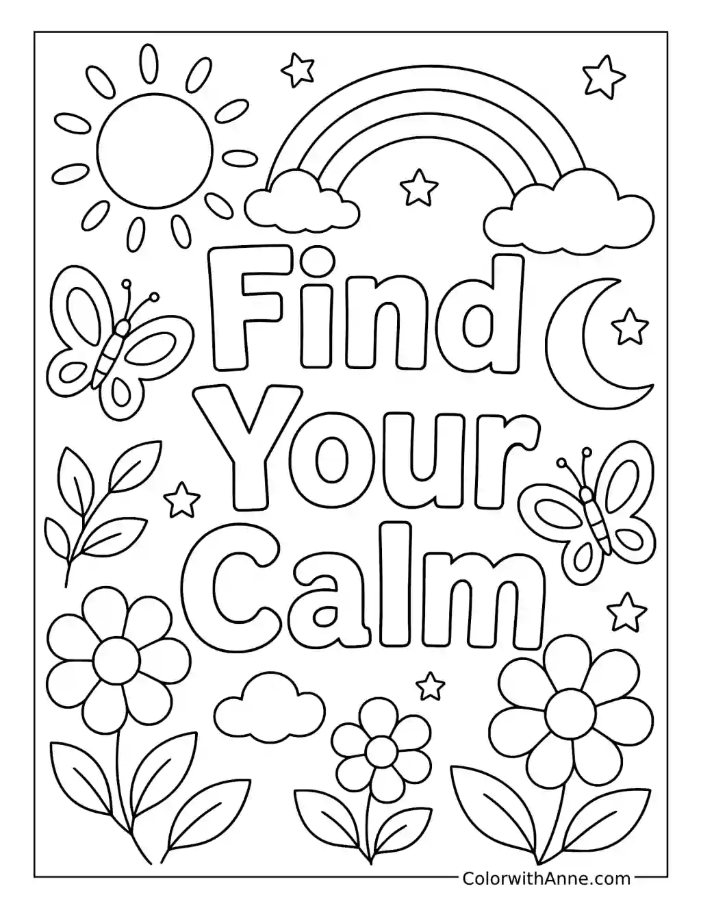 Find Your Calm coloring page