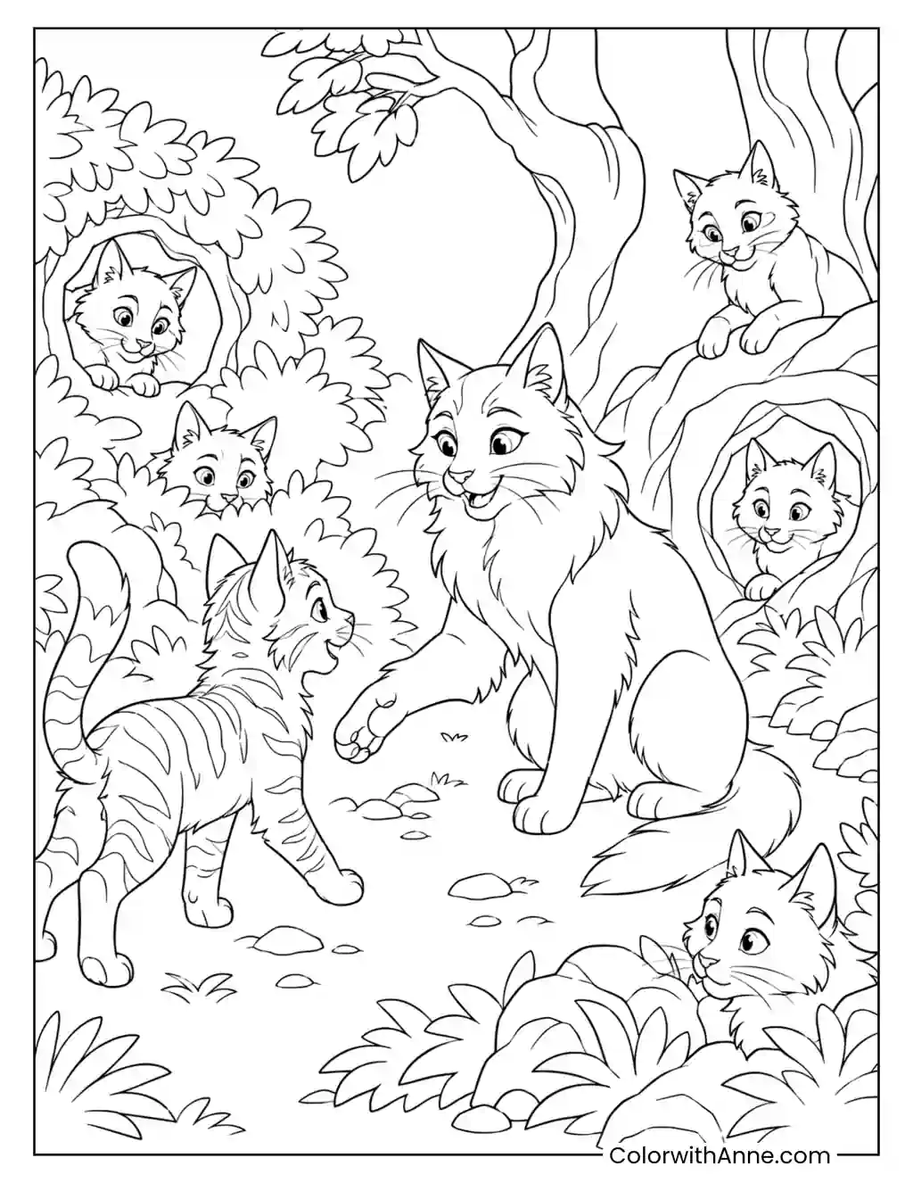 Firepaw's First Day in ThunderClan coloring page