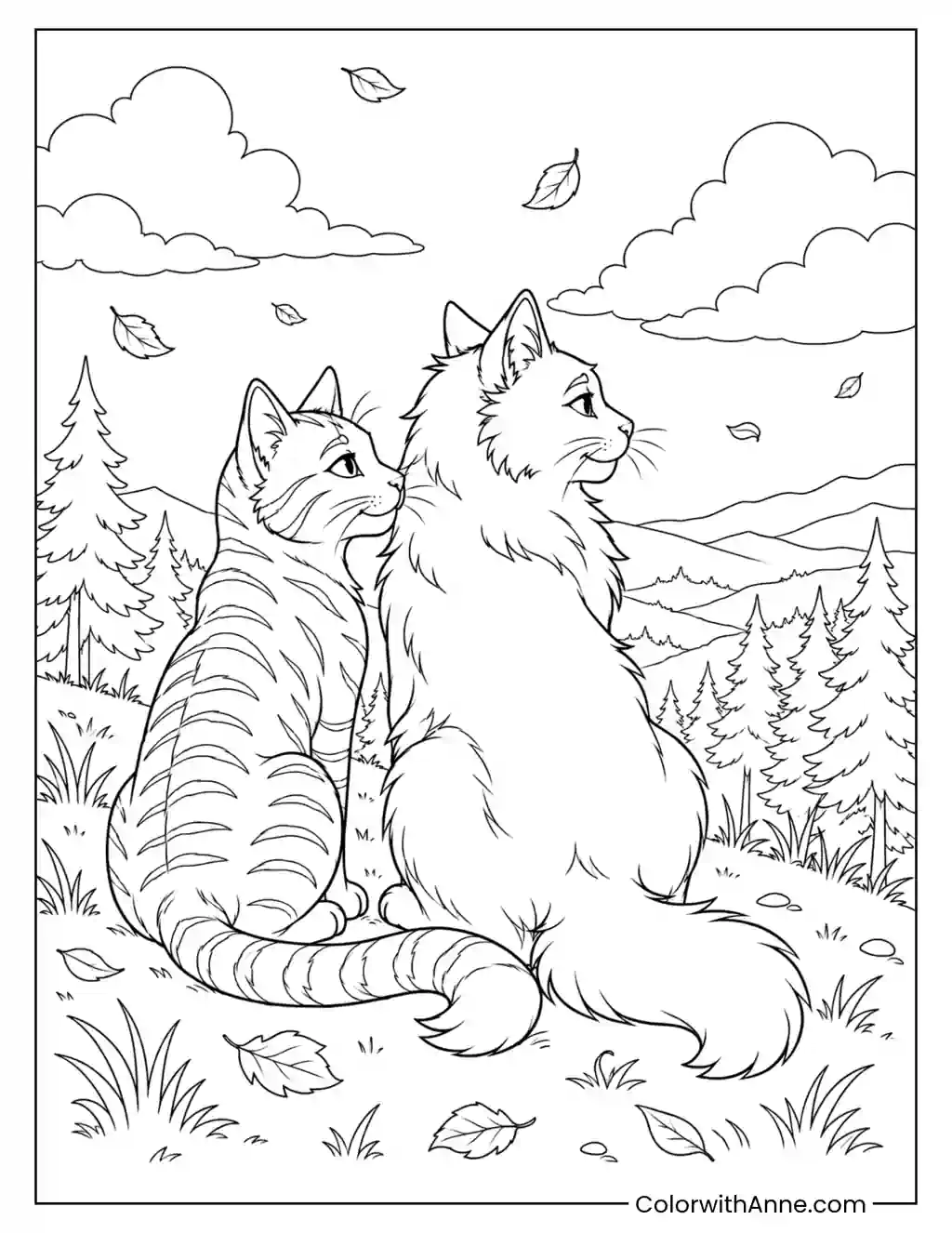 Firestar and Graystripe Best Friends coloring page