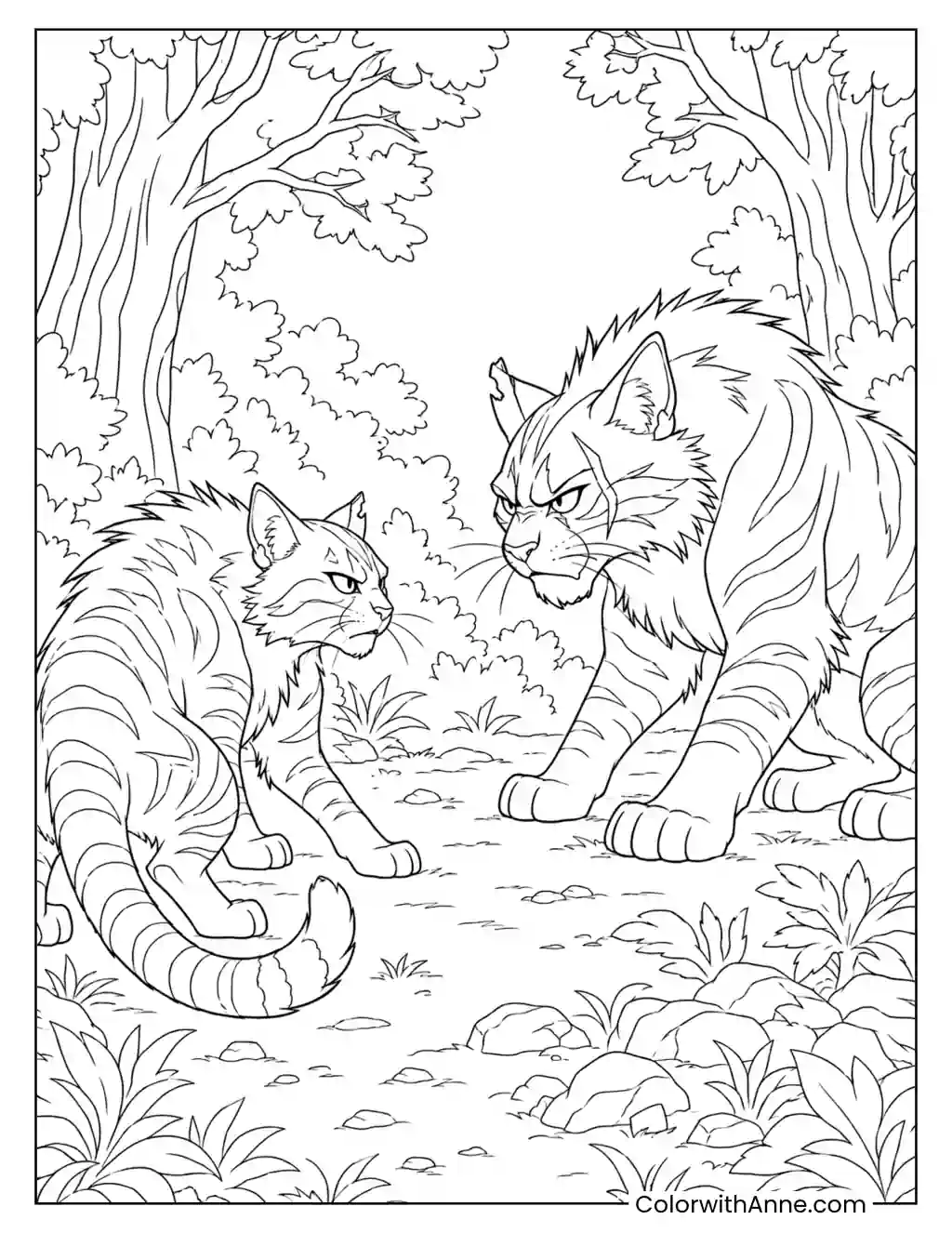 Firestar Facing Tigerstar coloring page