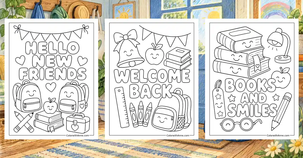 First Day Of School Coloring Pages banner