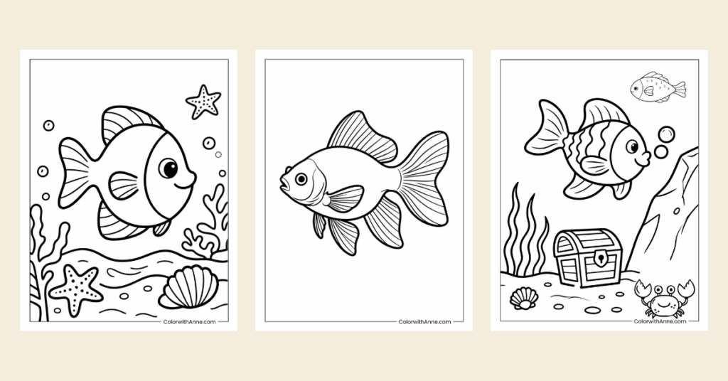 fish coloring pages banner