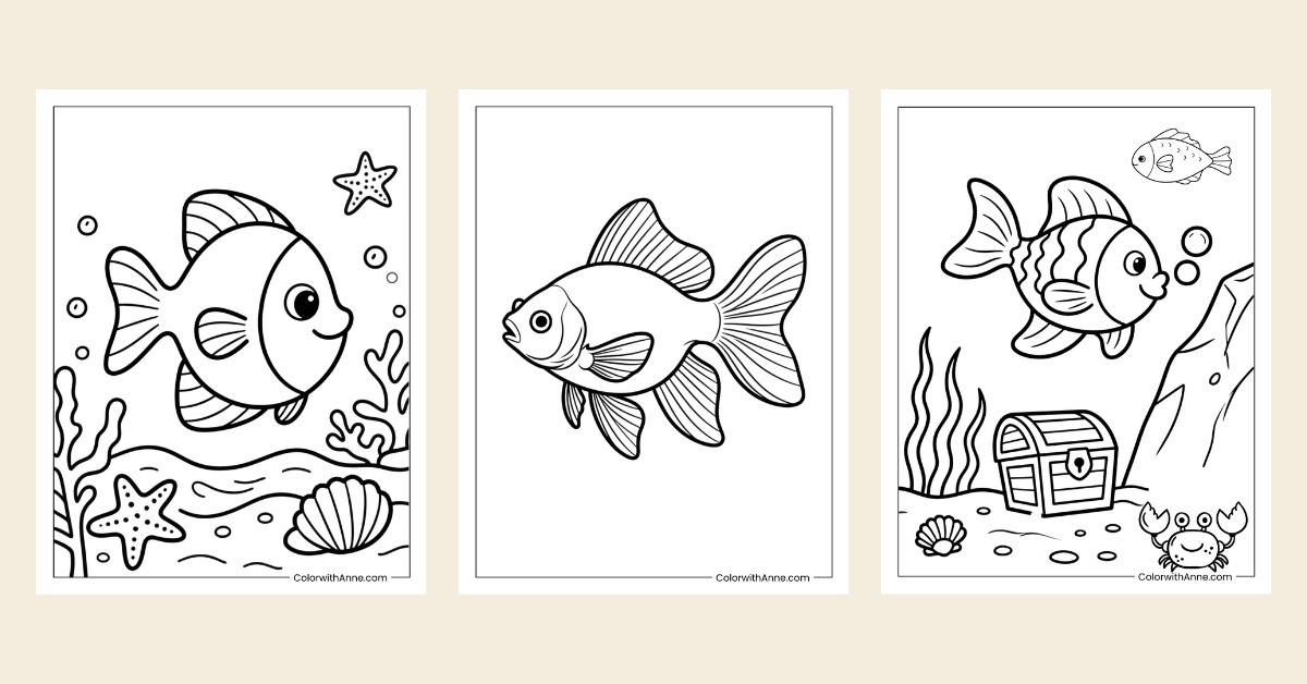 fish coloring pages banner