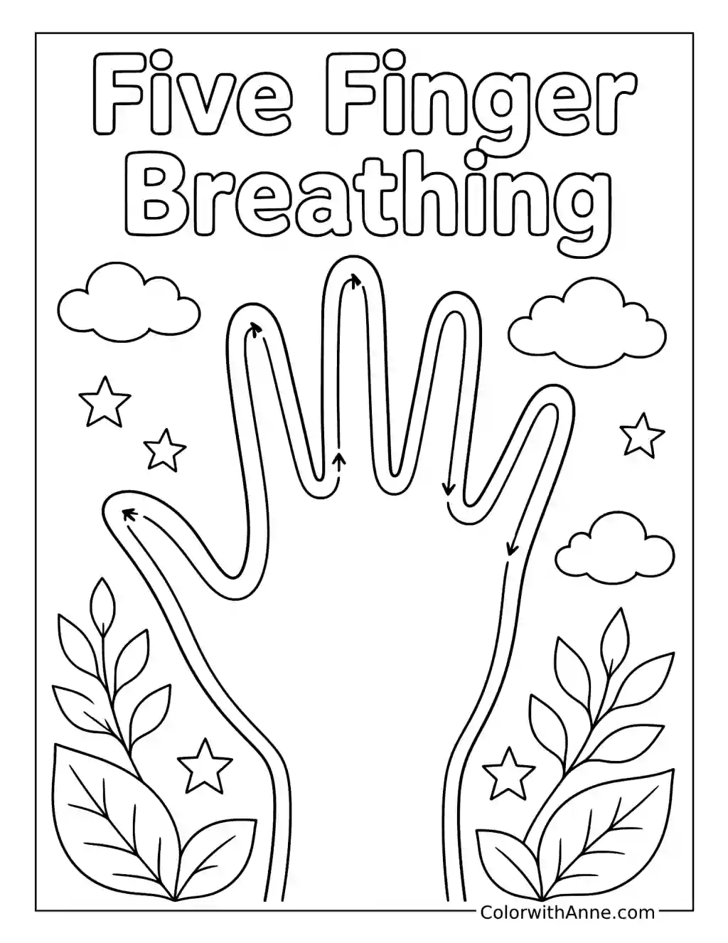 Five Finger Breathing coloring page