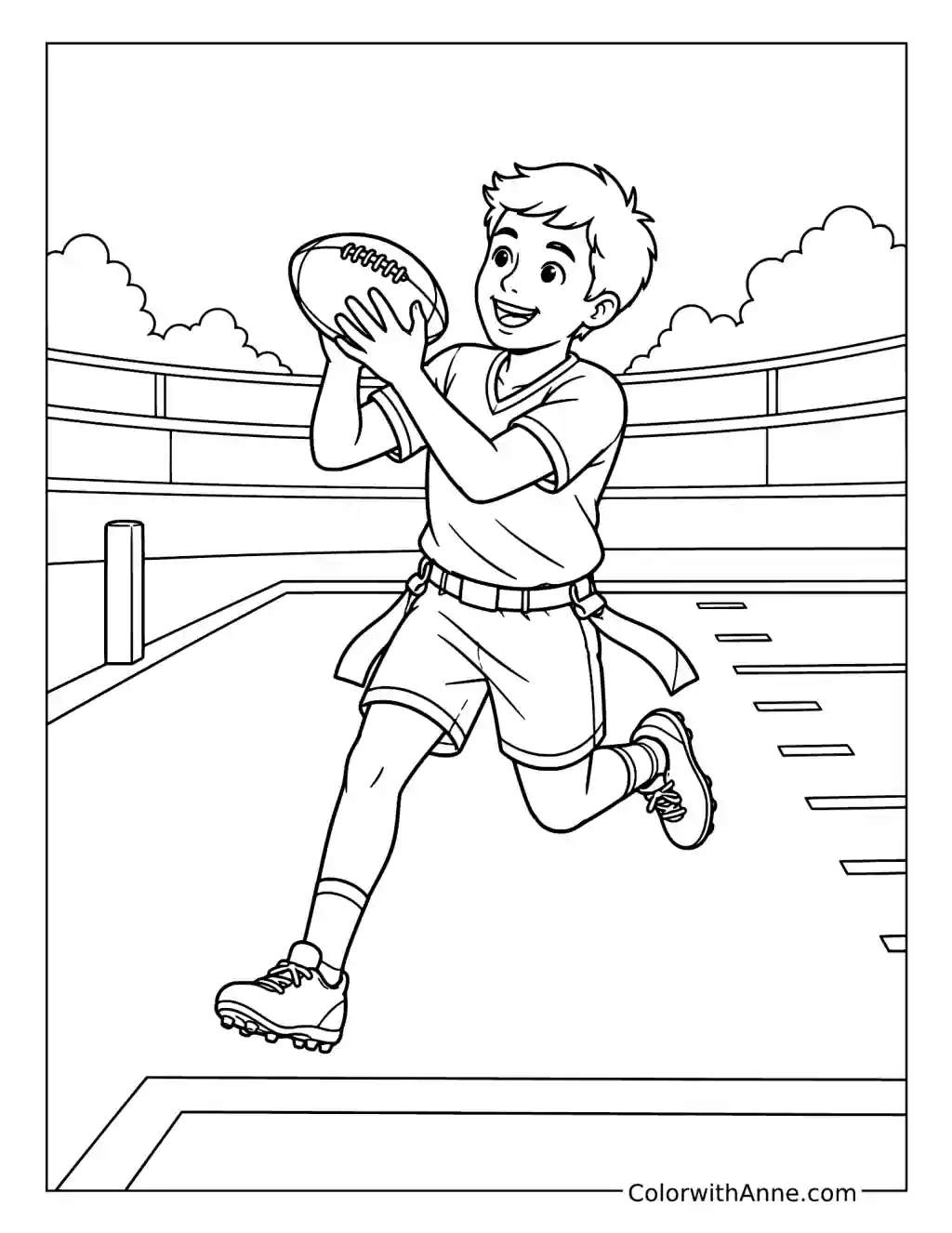 Flag Football Catch coloring page