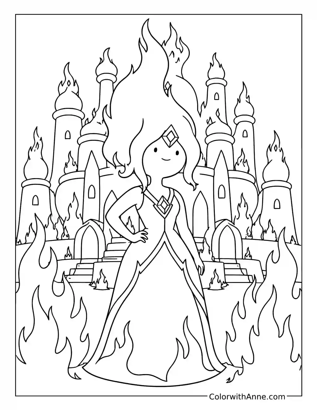 Flame Princess and the Fire Kingdom coloring page