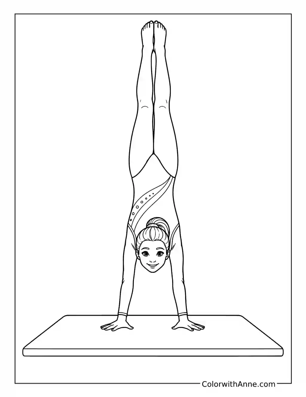 Floor Exercise Handstand coloring page