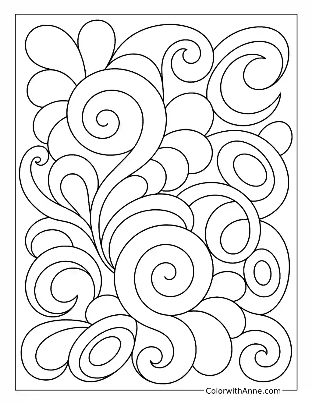 Floral Spiral Flourish coloring page
