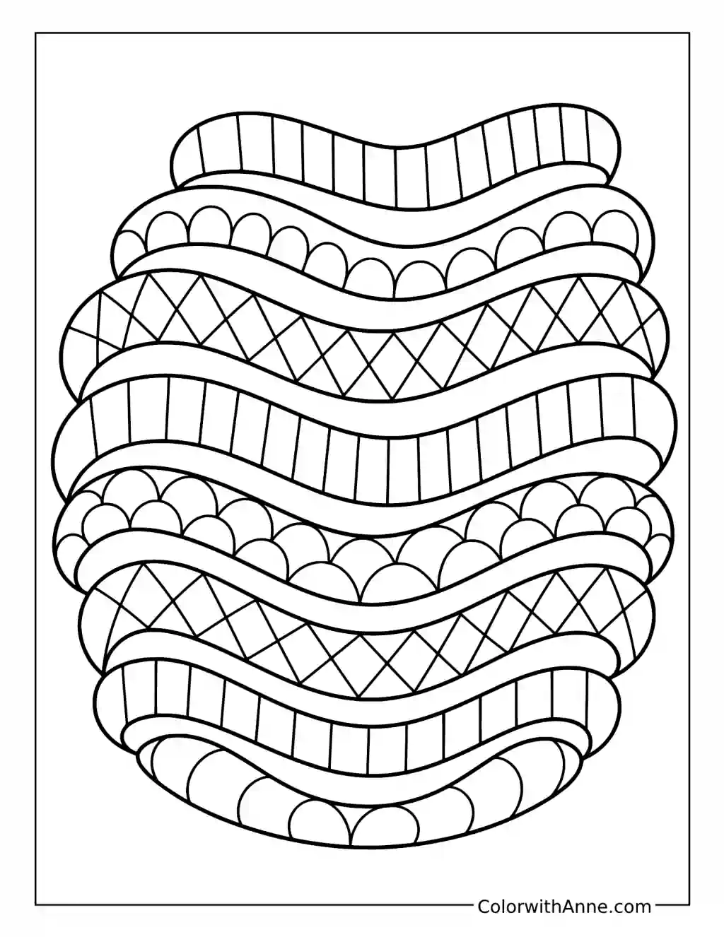 Flowing Geometric Waves coloring page