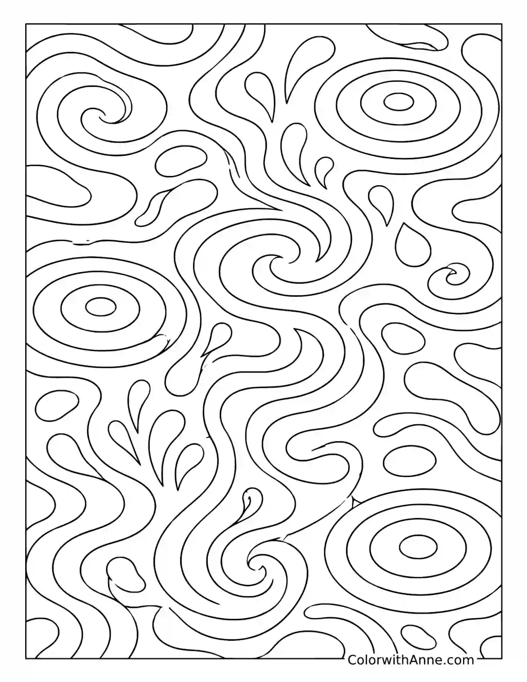 Flowing Topographic Currents coloring page