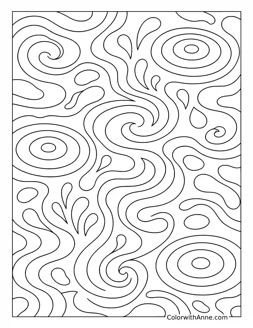 Fluid Contour Labyrinth coloring page