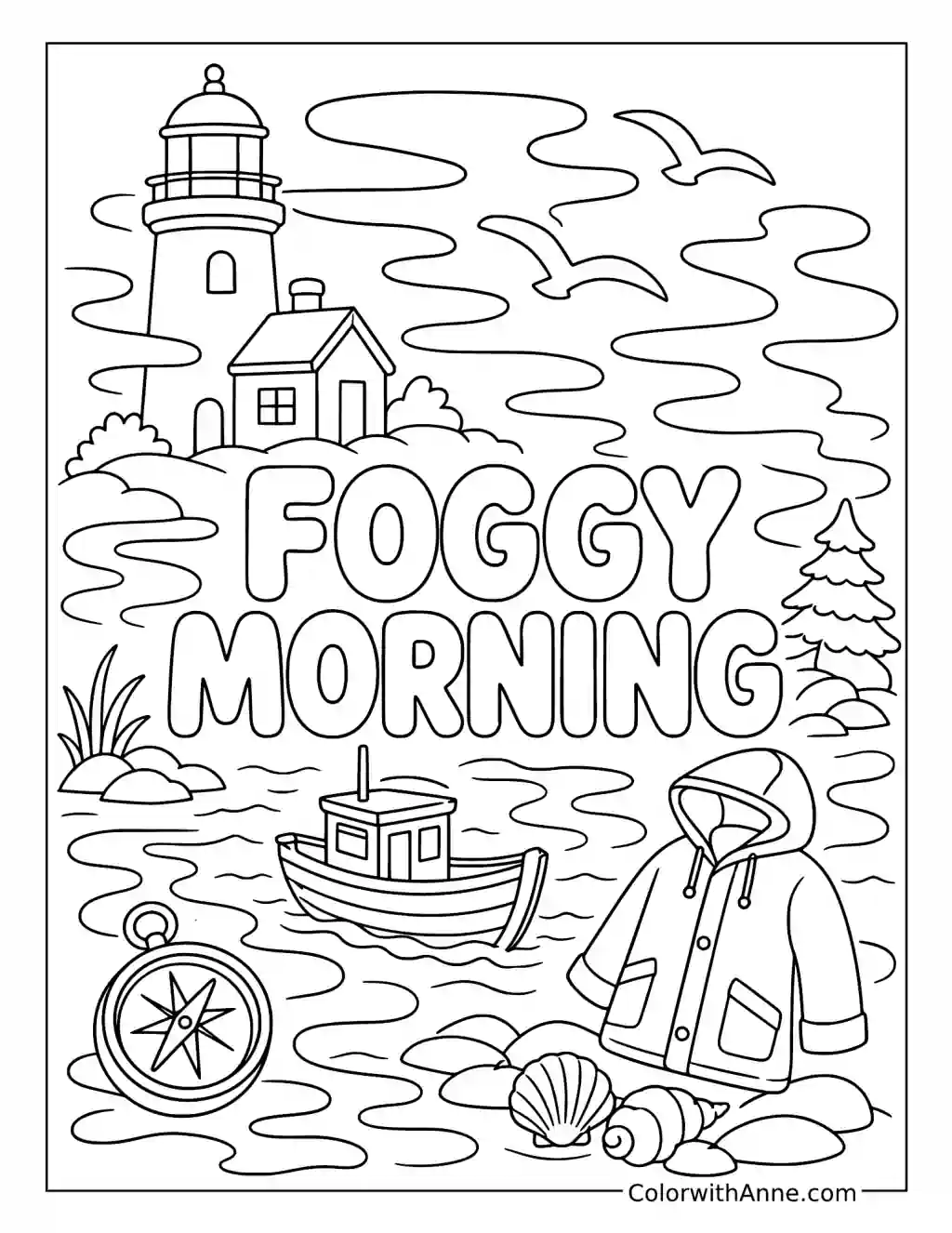 Foggy Morning coloring page