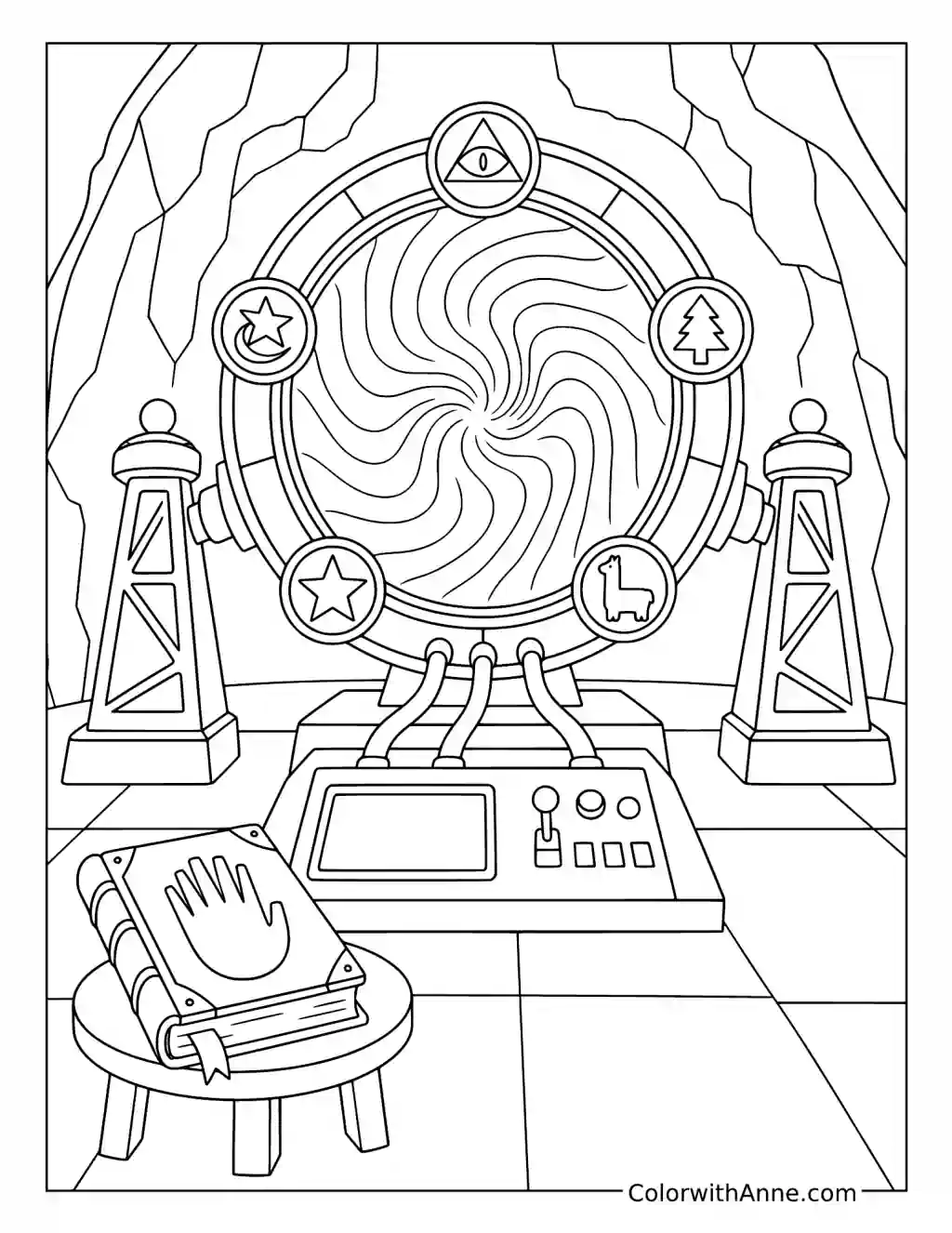Ford's Interdimensional Portal Laboratory coloring page