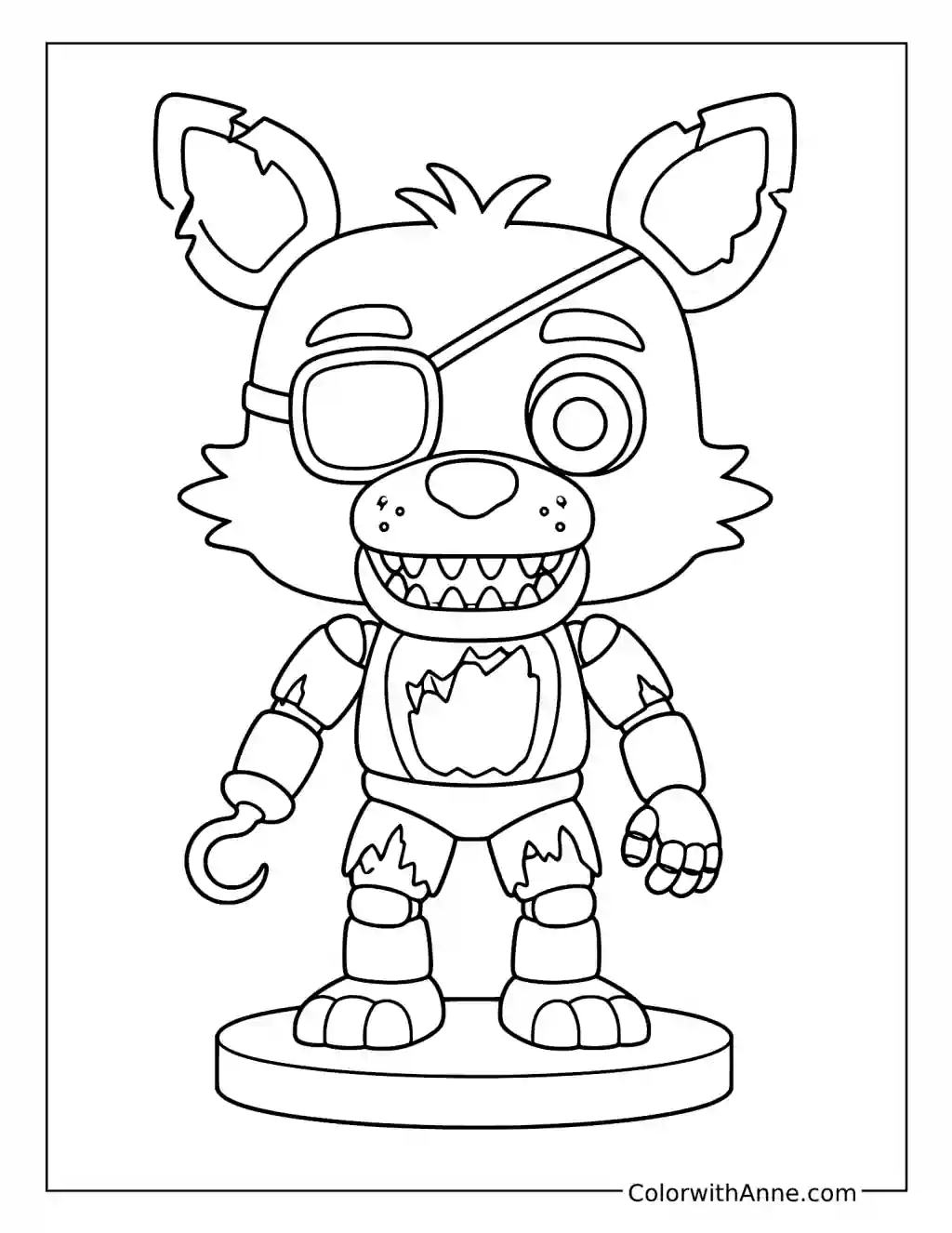 Foxy Funko Pop Style coloring page
