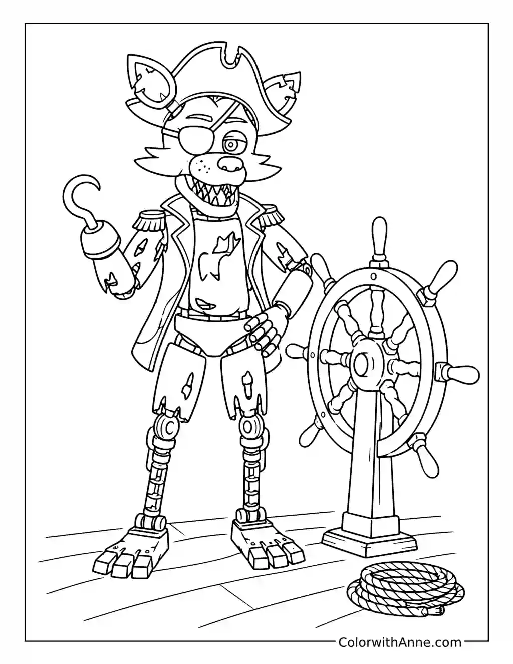 Foxy the Pirate Captain coloring page