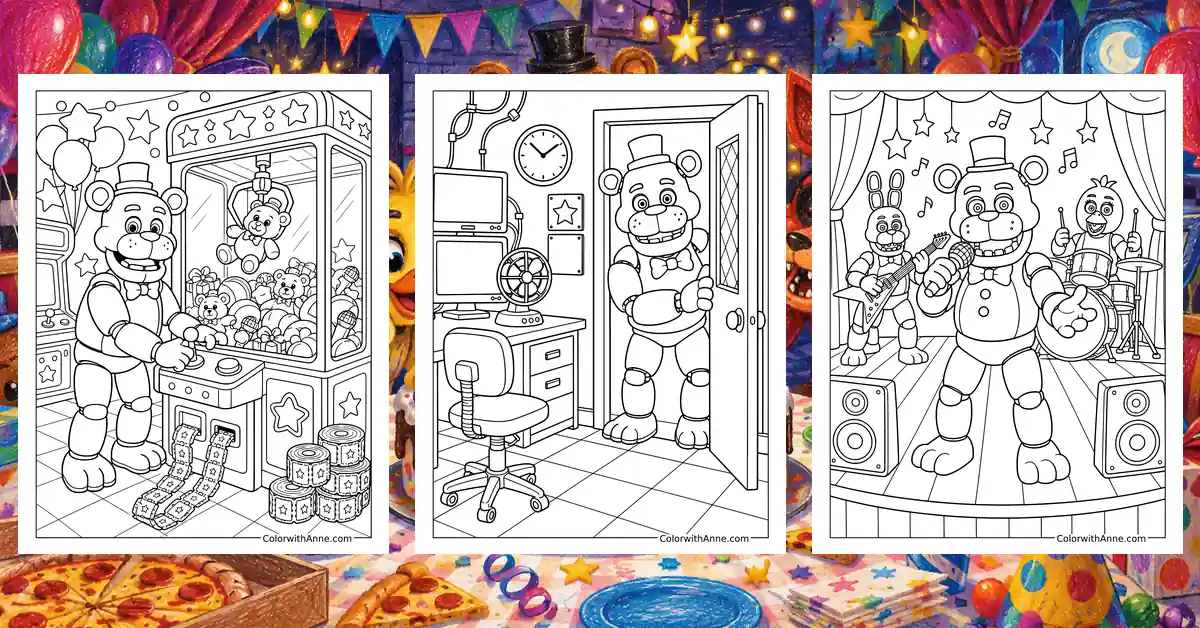 Freddy Fazbear Coloring Pages banner