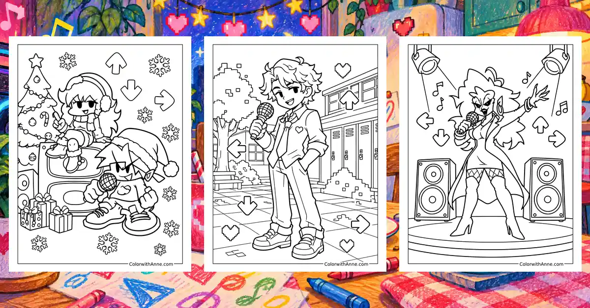 Friday Night Funkin' Coloring Pages banner