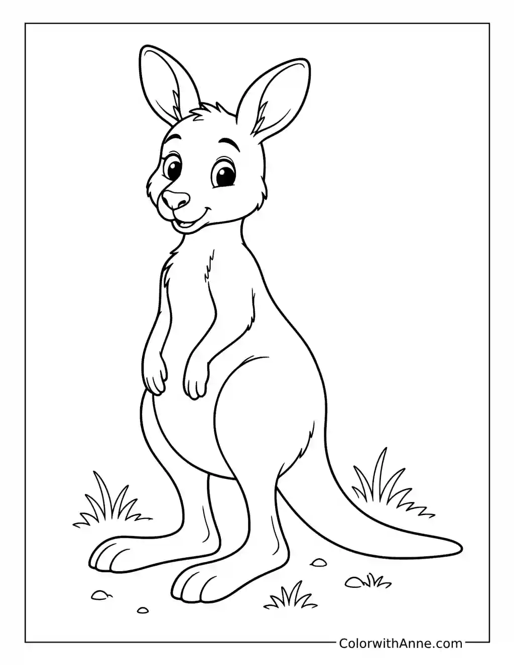 Friendly Kangaroo coloring page