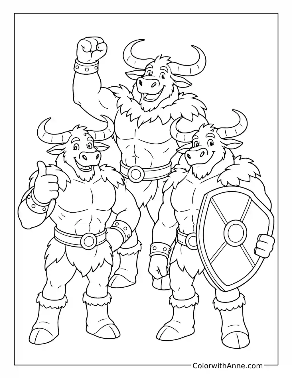 Friendly Manotaurs coloring page