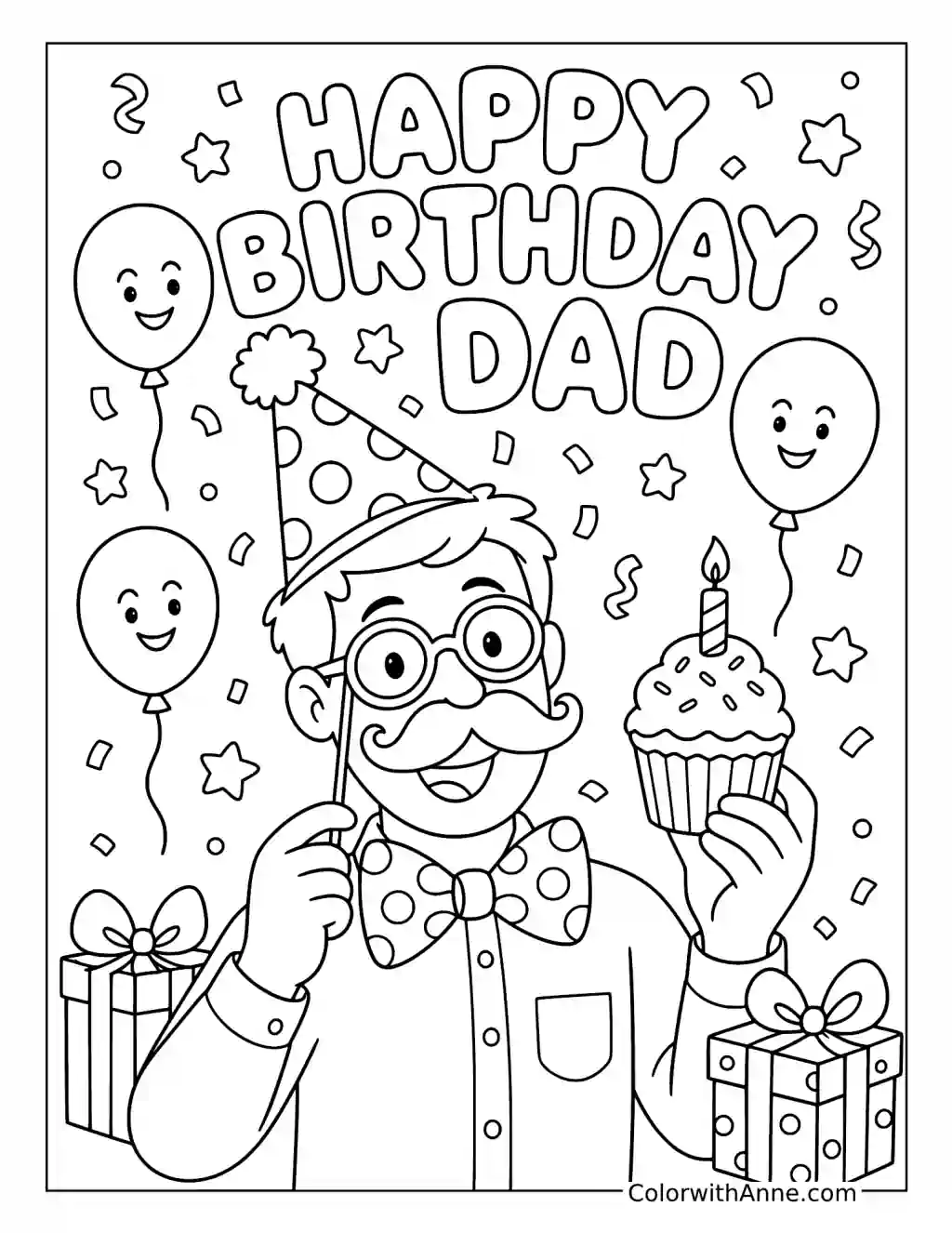Funny Dad Birthday coloring page