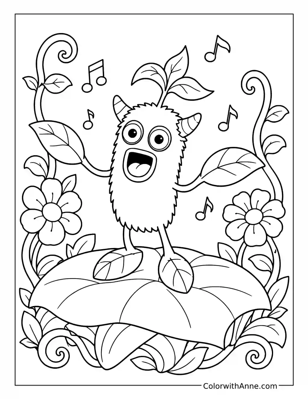 Furcorn Forest Concert coloring page