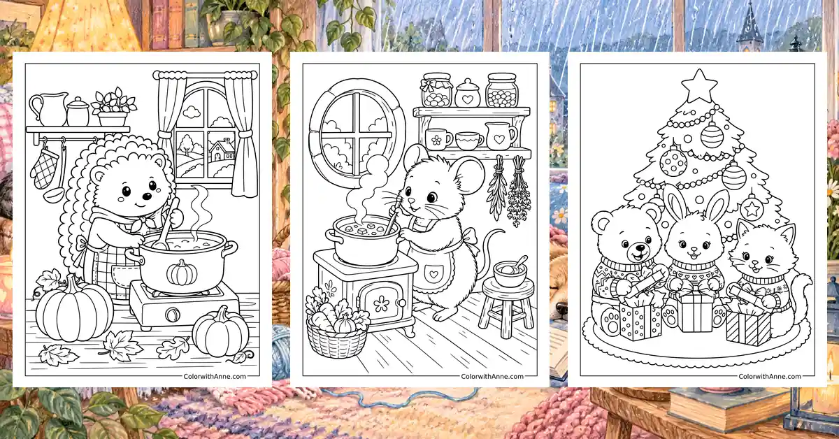 Fuzzy Hygge Coloring Pages banner
