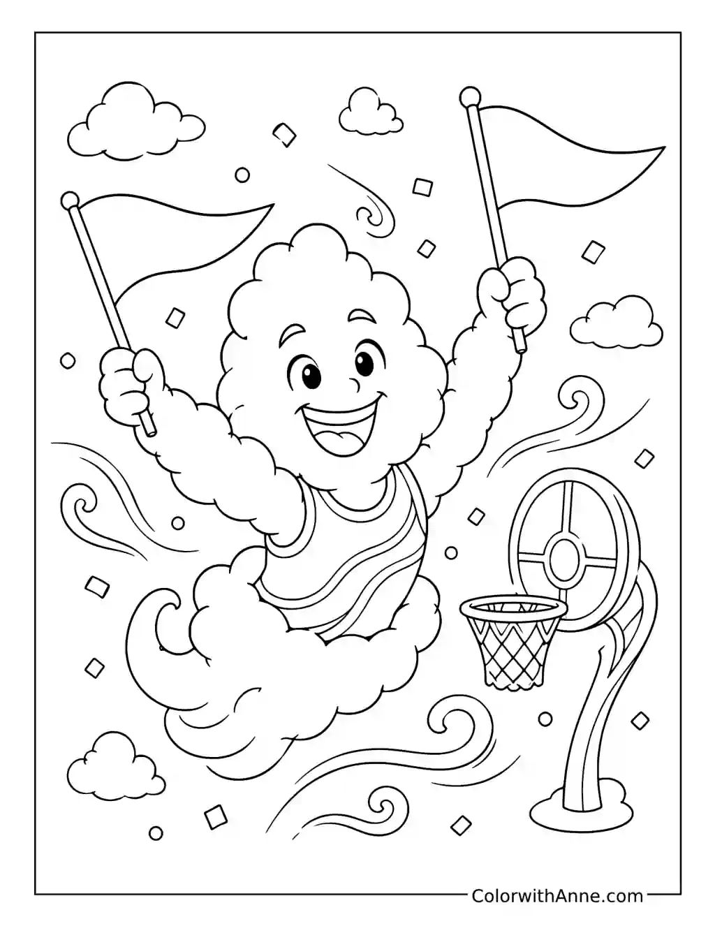 Gale Cumulus Cheering coloring page