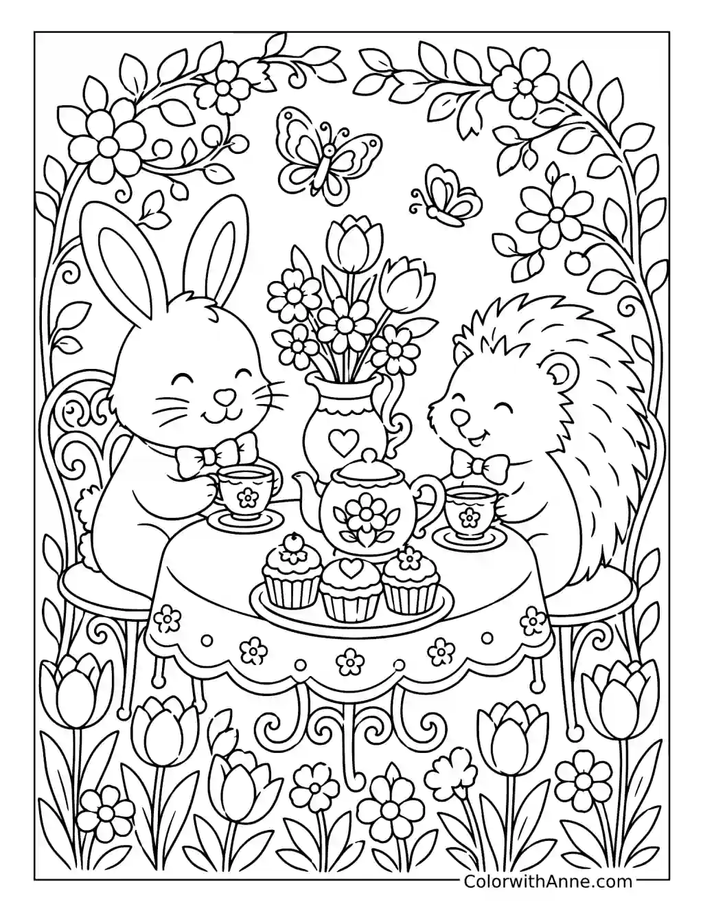 Garden Tea Party coloring page