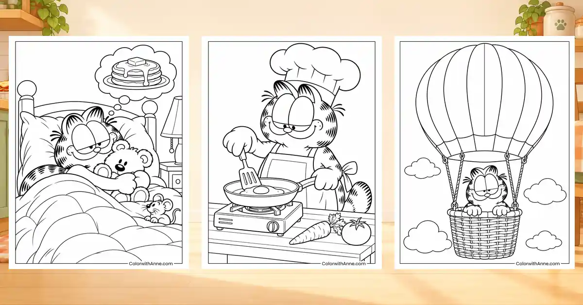 Garfield Coloring Pages (Free PDF Printables)