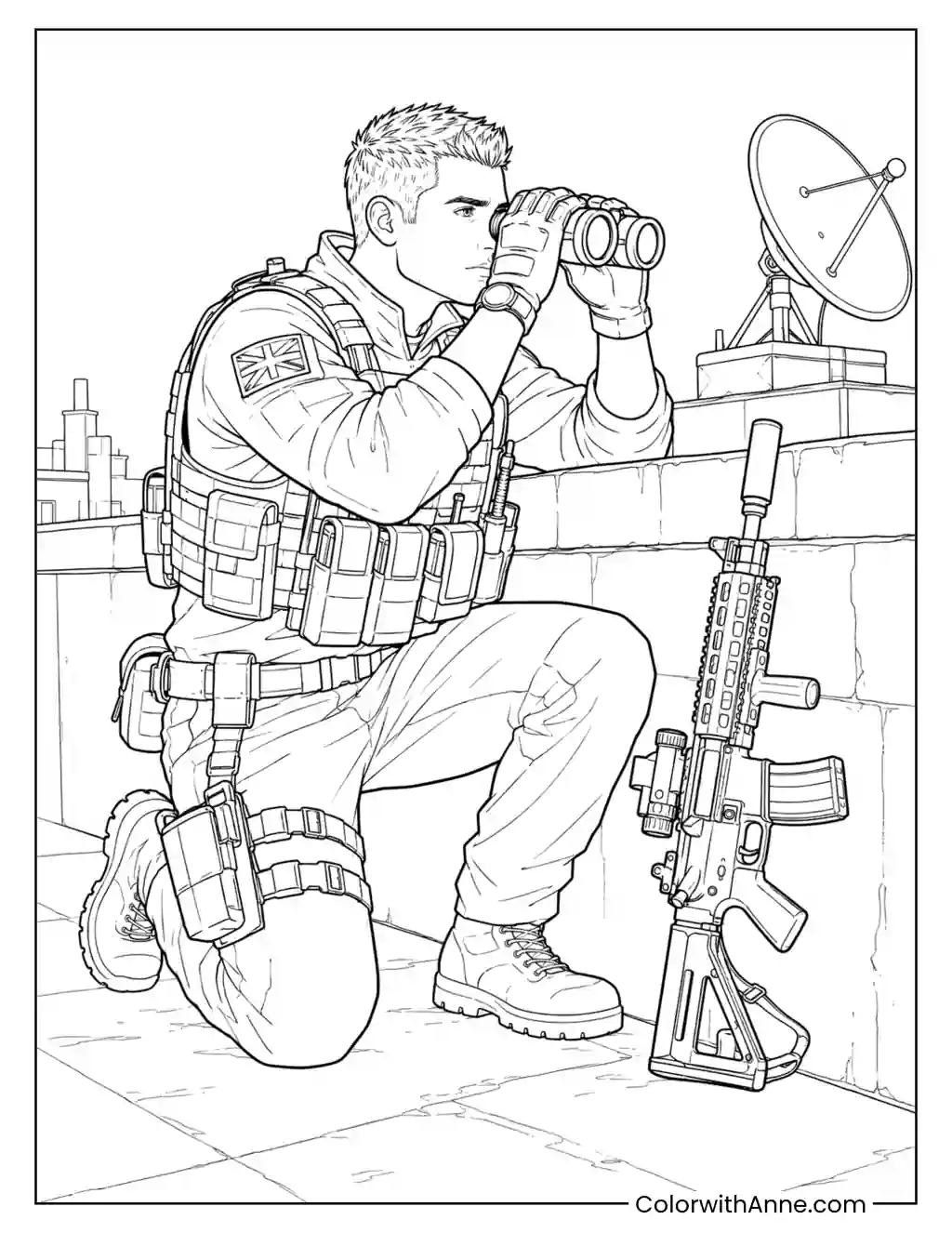 Gaz on a Rooftop Mission coloring page