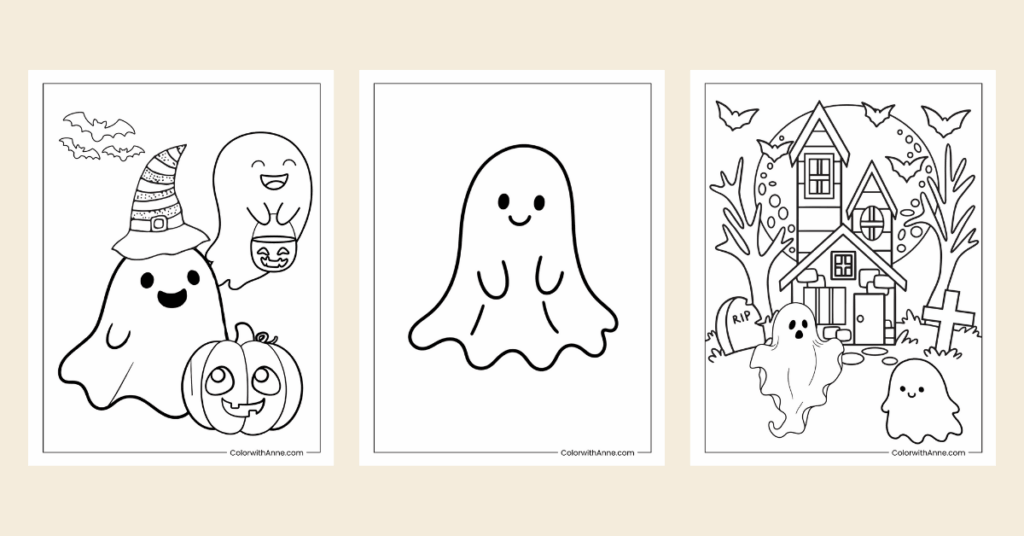 ghost coloring pages banner