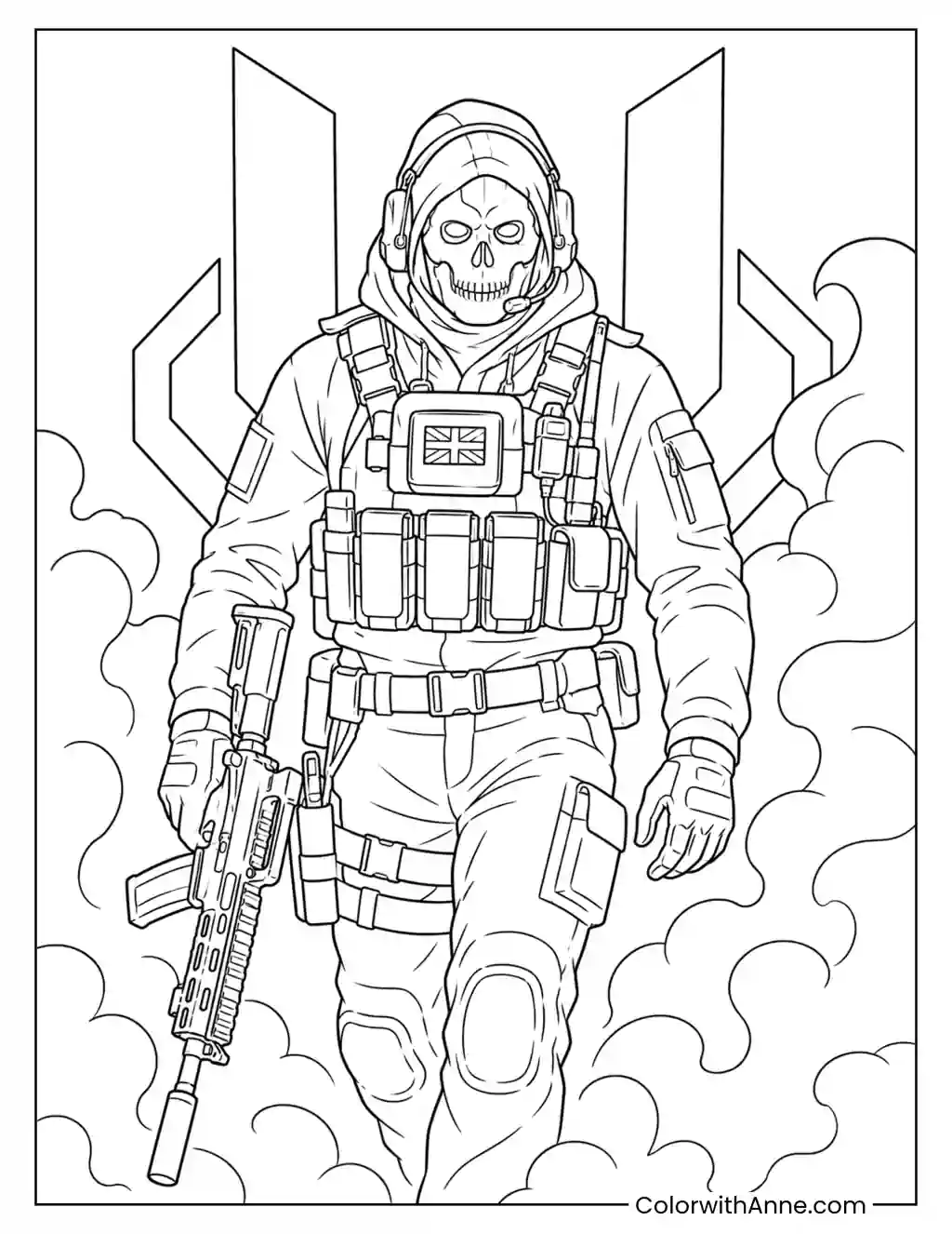 Ghost Emerging from the Smoke coloring page
