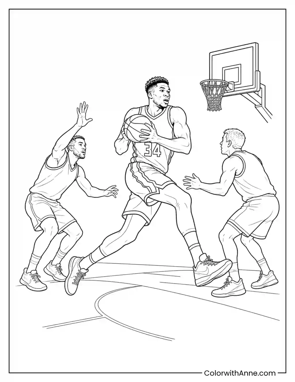 Giannis Antetokounmpo Euro Step coloring page