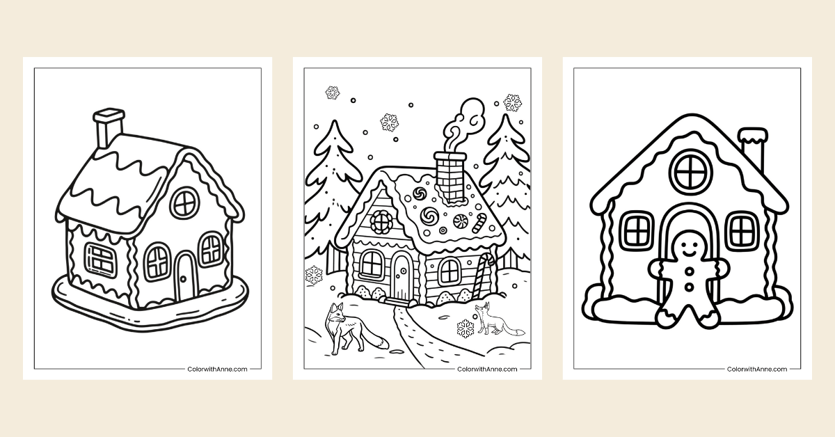 gingerbread house coloring pages banner