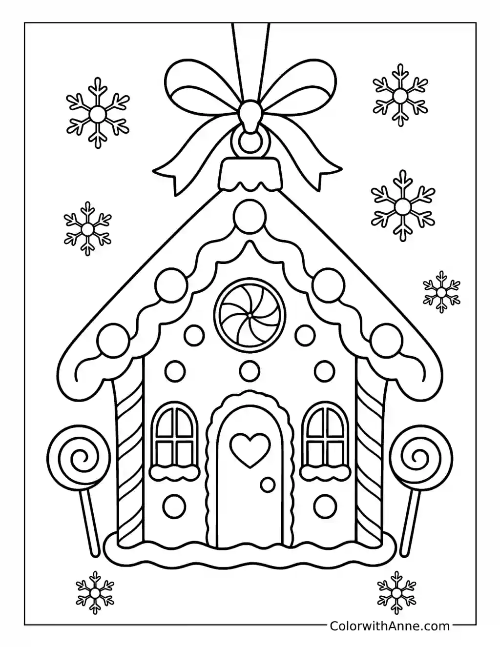 Gingerbread House Ornament coloring page