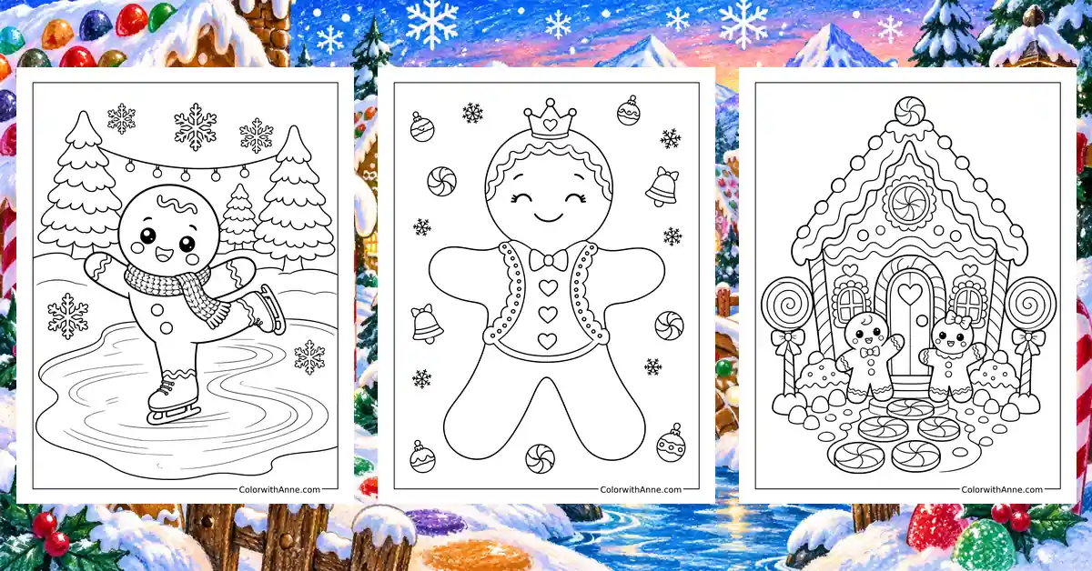 Gingerbread Man Coloring Pages banner