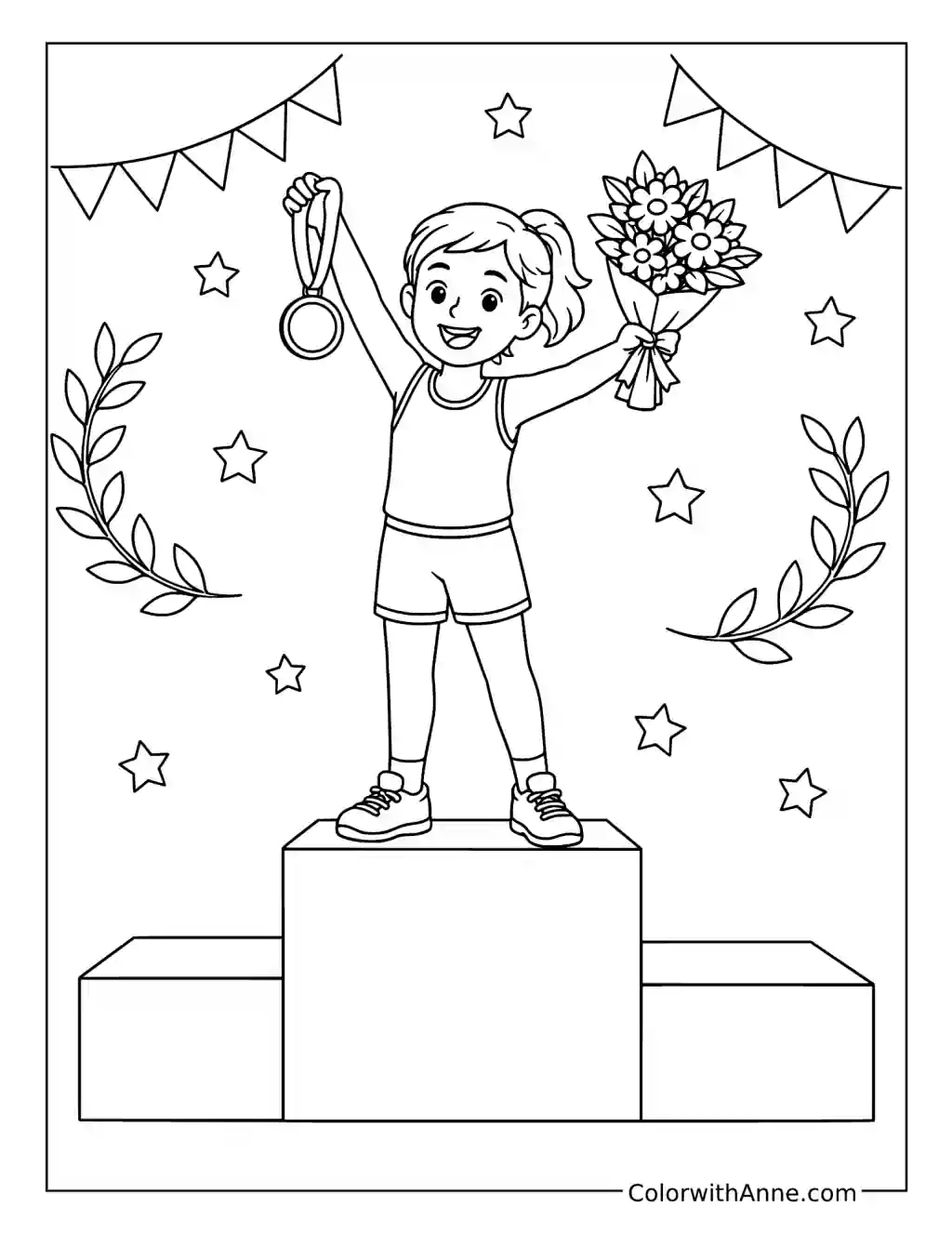 Gold Medal Champion coloring page