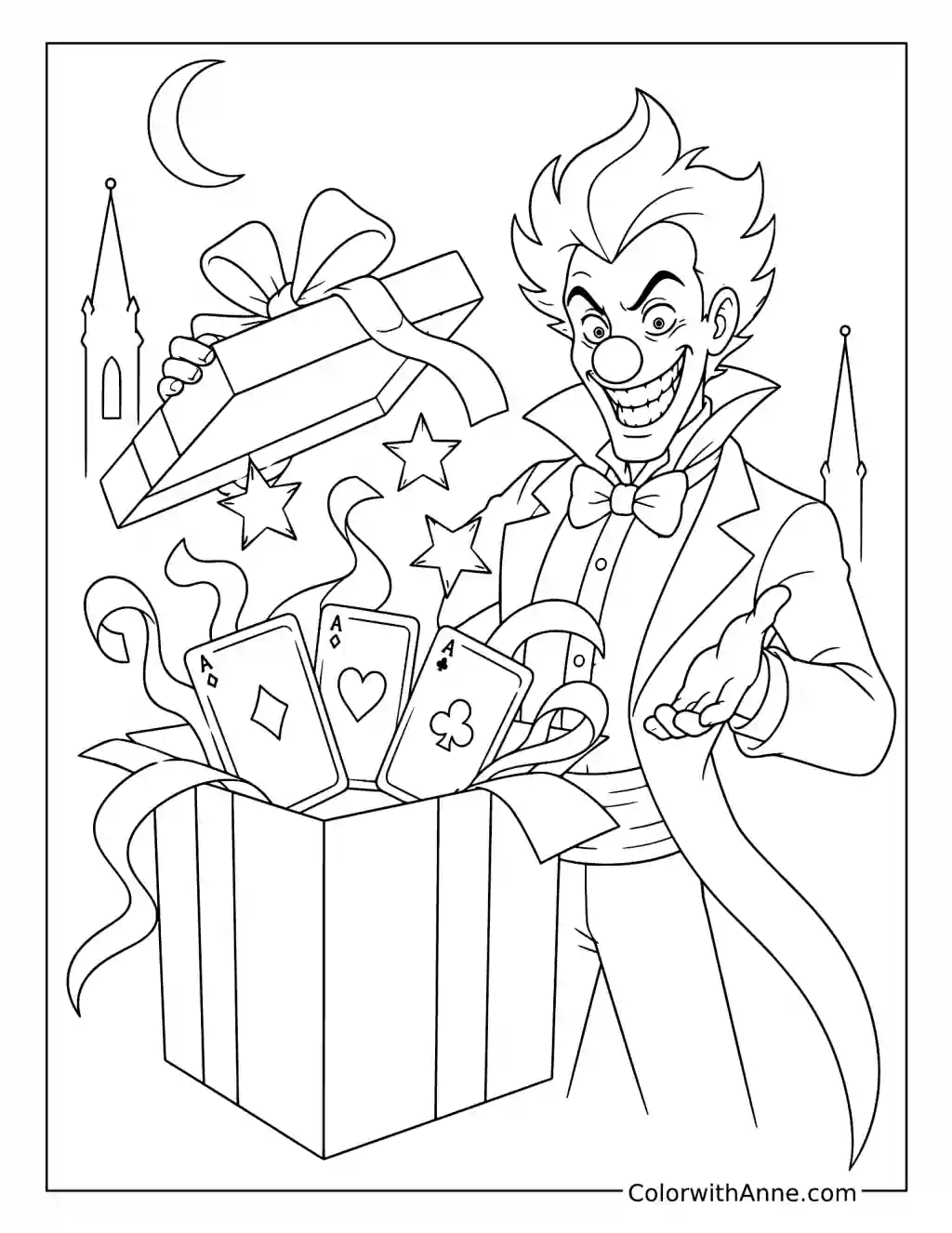 Gothic Card Entertainer’s Gift Surprise coloring page