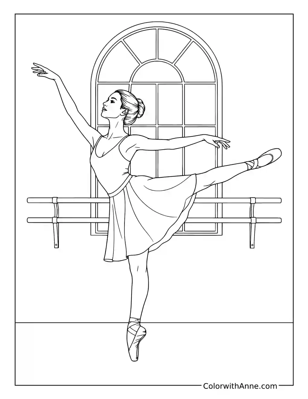 Graceful Arabesque in the Studio coloring page