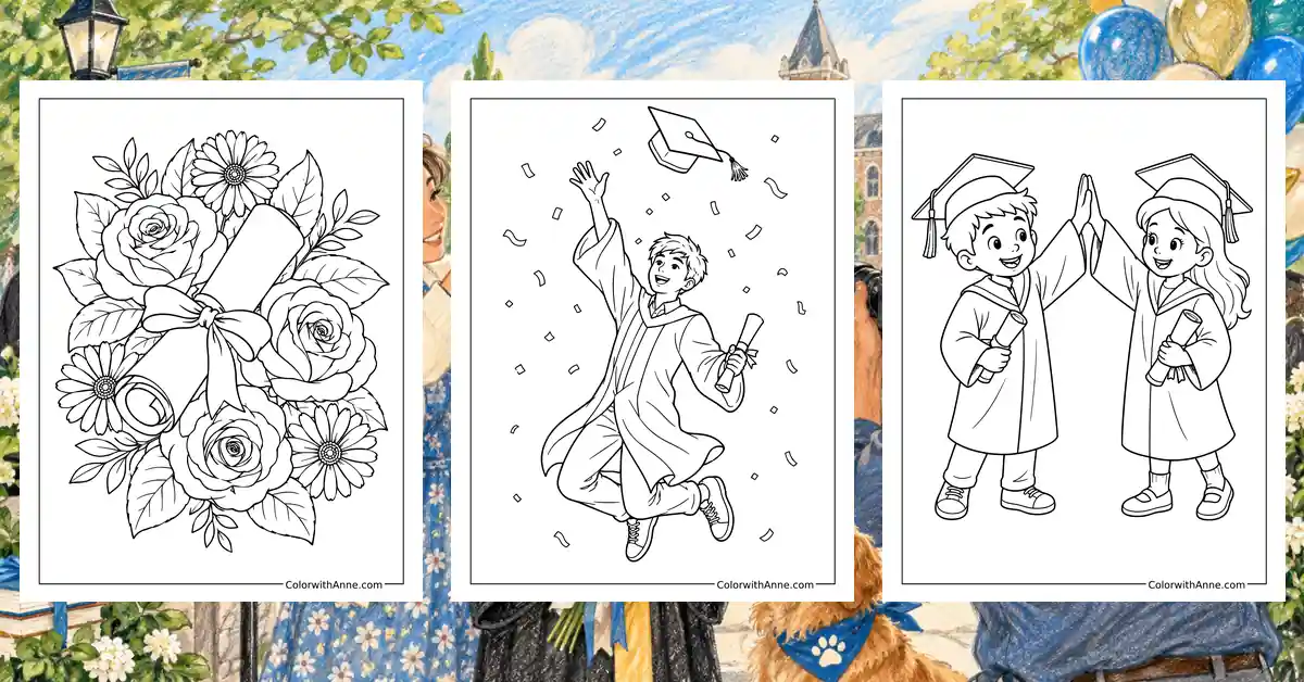 Graduation Coloring Pages banner