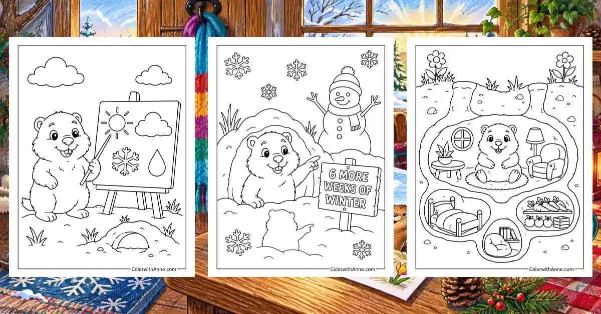 Groundhog Coloring Pages banner