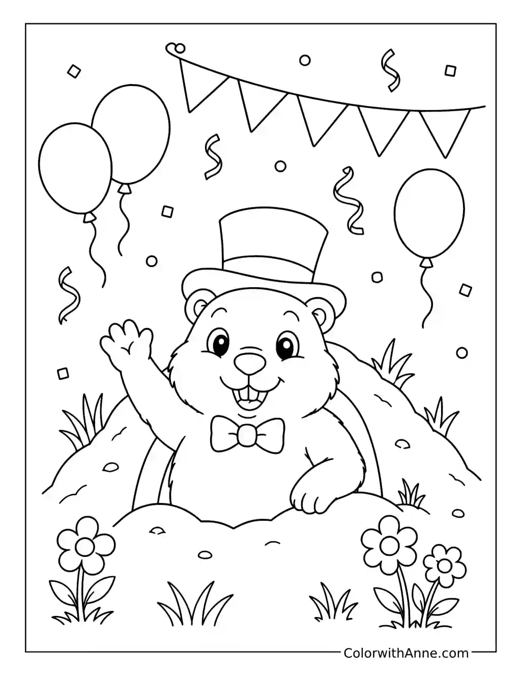 Groundhog Day Celebration coloring page