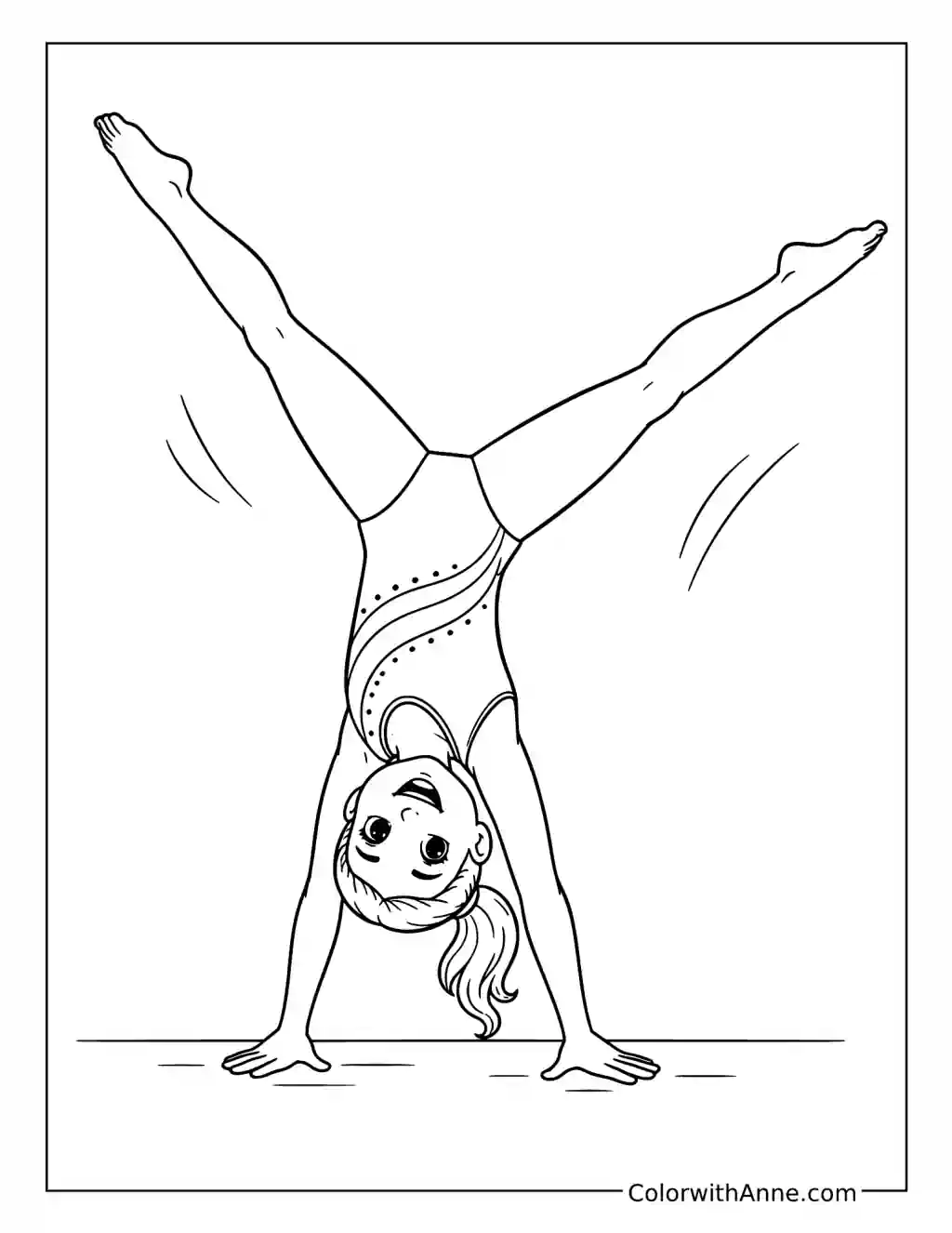 Gymnast Doing a Cartwheel coloring page