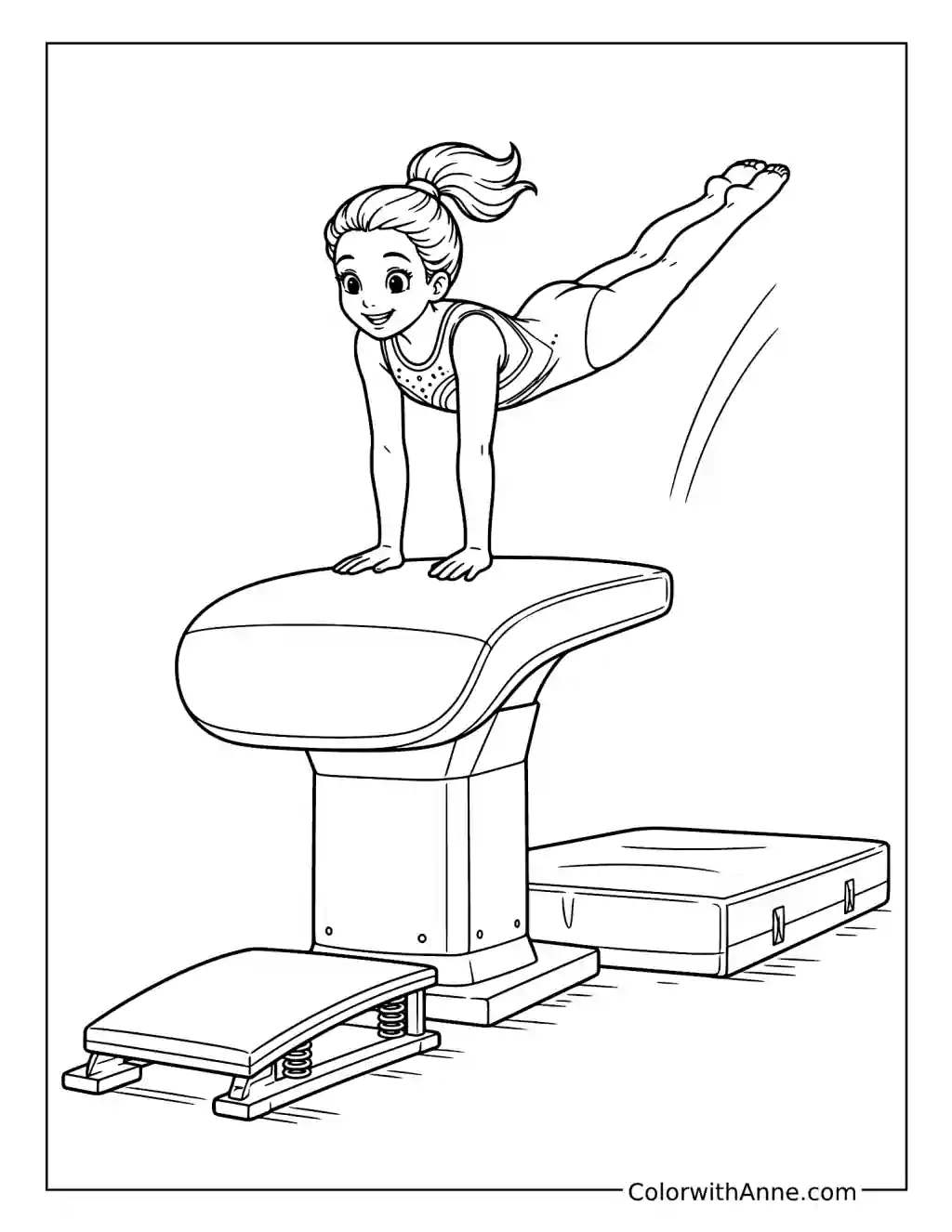 Gymnast Vaulting coloring page