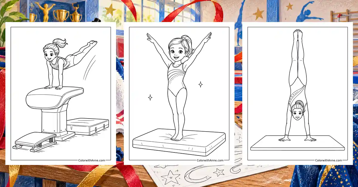 Gymnastics Coloring Pages banner